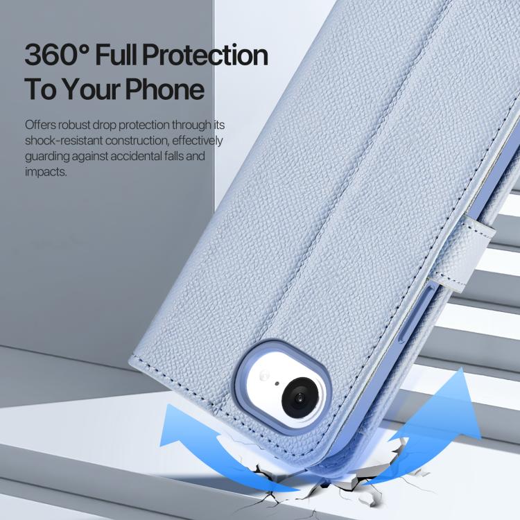 For iPhone 16e DUX DUCIS Lawa Series 2 in 1 Wallet Zipper Detachable MagSafe Phone Case with Lanyard(Light Blue) - iPhone 16e Cases by DUX DUCIS | Online Shopping UK | buy2fix