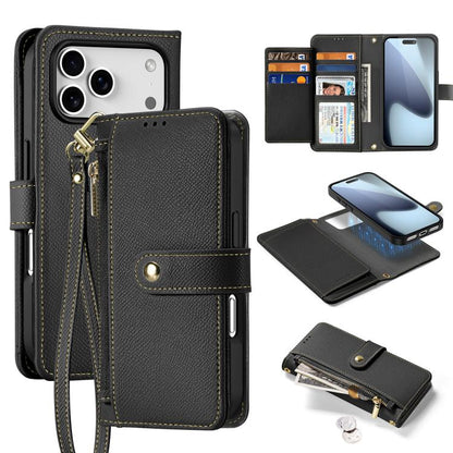 For iPhone 17 Pro Max DUX DUCIS Lawa Series 2 in 1 Wallet Zipper Detachable MagSafe Phone Case with Lanyard(Black) - iPhone 17 Pro Max Cases by DUX DUCIS | Online Shopping UK | buy2fix