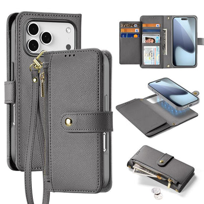 For iPhone 17 Pro Max DUX DUCIS Lawa Series 2 in 1 Wallet Zipper Detachable MagSafe Phone Case with Lanyard(Grey) - iPhone 17 Pro Max Cases by DUX DUCIS | Online Shopping UK | buy2fix
