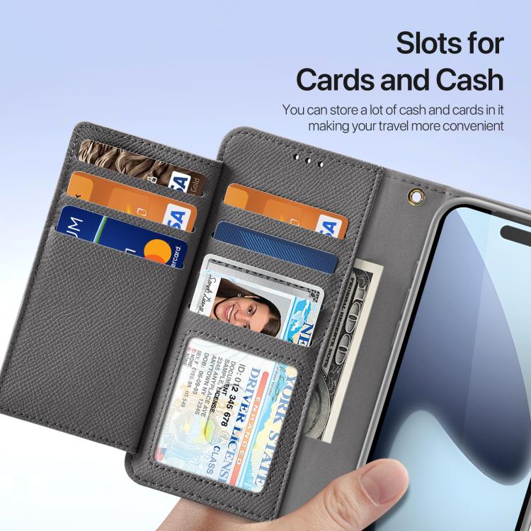 For iPhone 17 Pro DUX DUCIS Lawa Series 2 in 1 Wallet Zipper Detachable MagSafe Phone Case with Lanyard(Grey) - iPhone 17 Pro Cases by DUX DUCIS | Online Shopping UK | buy2fix