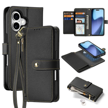 For iPhone 17 DUX DUCIS Lawa Series 2 in 1 Wallet Zipper Detachable MagSafe Phone Case with Lanyard(Black) - iPhone 17 Cases by DUX DUCIS | Online Shopping UK | buy2fix