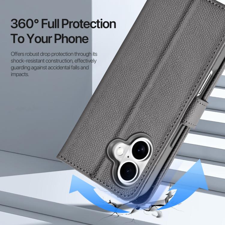 For iPhone 17 DUX DUCIS Lawa Series 2 in 1 Wallet Zipper Detachable MagSafe Phone Case with Lanyard(Grey) - iPhone 17 Cases by DUX DUCIS | Online Shopping UK | buy2fix