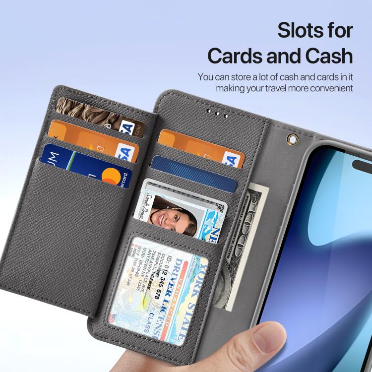 For iPhone Air DUX DUCIS Lawa Series 2 in 1 Wallet Zipper Detachable MagSafe Phone Case with Lanyard(Grey) - iPhone Air Cases by DUX DUCIS | Online Shopping UK | buy2fix