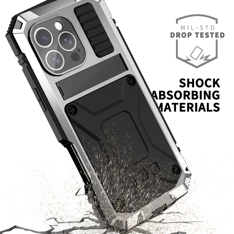 For iPhone 16 Pro Max R-JUST Life Waterproof Dustproof Shockproof Phone Case(Silver) - iPhone 16 Pro Max Cases by R-JUST | Online Shopping UK | buy2fix