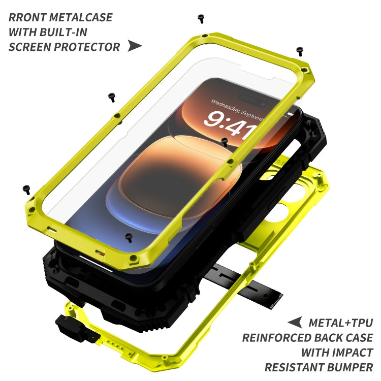 For iPhone 16 Pro R-JUST Life Waterproof Dustproof Shockproof Phone Case(Yellow) - iPhone 16 Pro Cases by R-JUST | Online Shopping UK | buy2fix