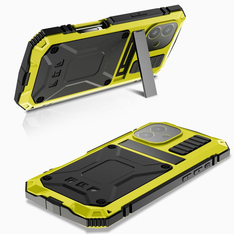 For iPhone 16 R-JUST Life Waterproof Dustproof Shockproof Phone Case(Yellow) - iPhone 16 Cases by R-JUST | Online Shopping UK | buy2fix