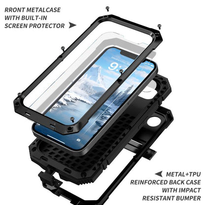 For iPhone 16e R-JUST Life Waterproof Dustproof Shockproof Phone Case(Black) - iPhone 16e Cases by R-JUST | Online Shopping UK | buy2fix