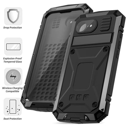 For iPhone 16e R-JUST Life Waterproof Dustproof Shockproof Phone Case(Black) - iPhone 16e Cases by R-JUST | Online Shopping UK | buy2fix