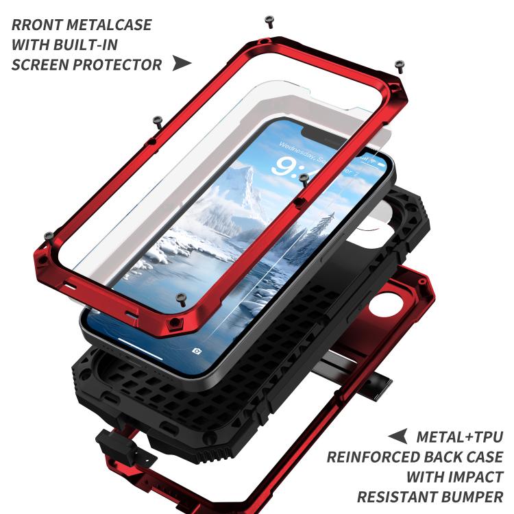 For iPhone 16e R-JUST Life Waterproof Dustproof Shockproof Phone Case(Red) - iPhone 16e Cases by R-JUST | Online Shopping UK | buy2fix