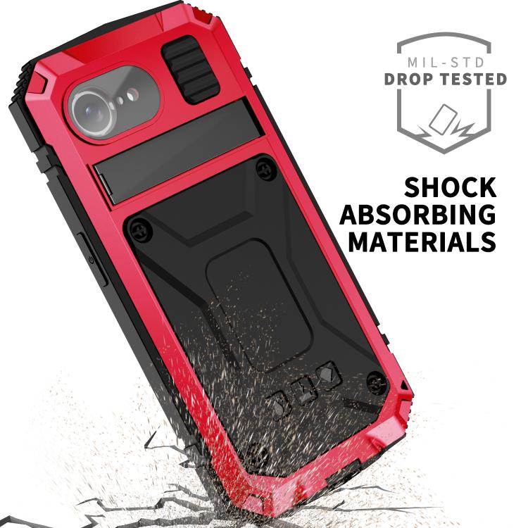 For iPhone 16e R-JUST Life Waterproof Dustproof Shockproof Phone Case(Red) - iPhone 16e Cases by R-JUST | Online Shopping UK | buy2fix
