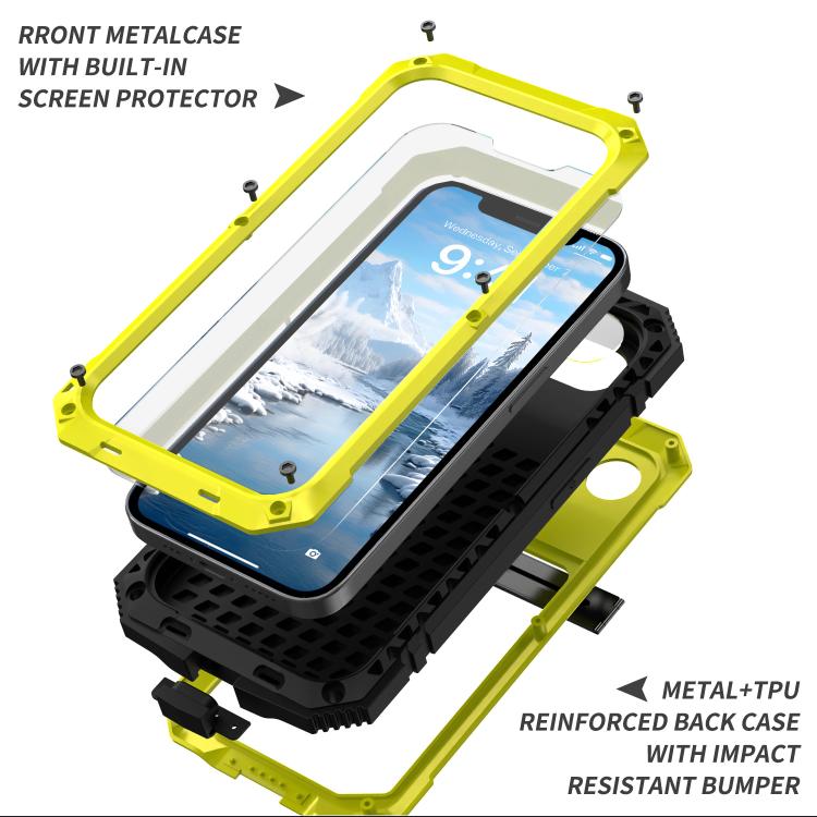 For iPhone 16e R-JUST Life Waterproof Dustproof Shockproof Phone Case(Yellow) - iPhone 16e Cases by R-JUST | Online Shopping UK | buy2fix