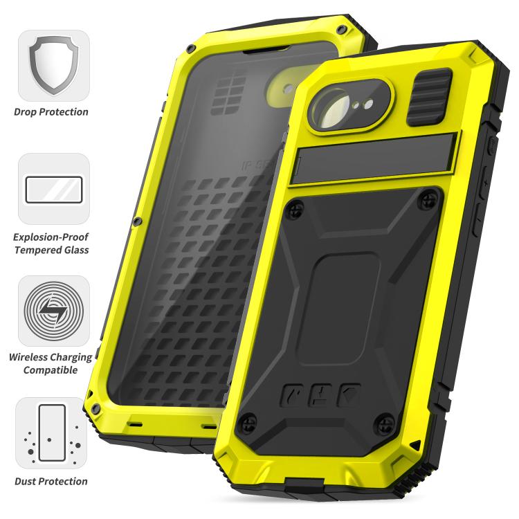 For iPhone 16e R-JUST Life Waterproof Dustproof Shockproof Phone Case(Yellow) - iPhone 16e Cases by R-JUST | Online Shopping UK | buy2fix