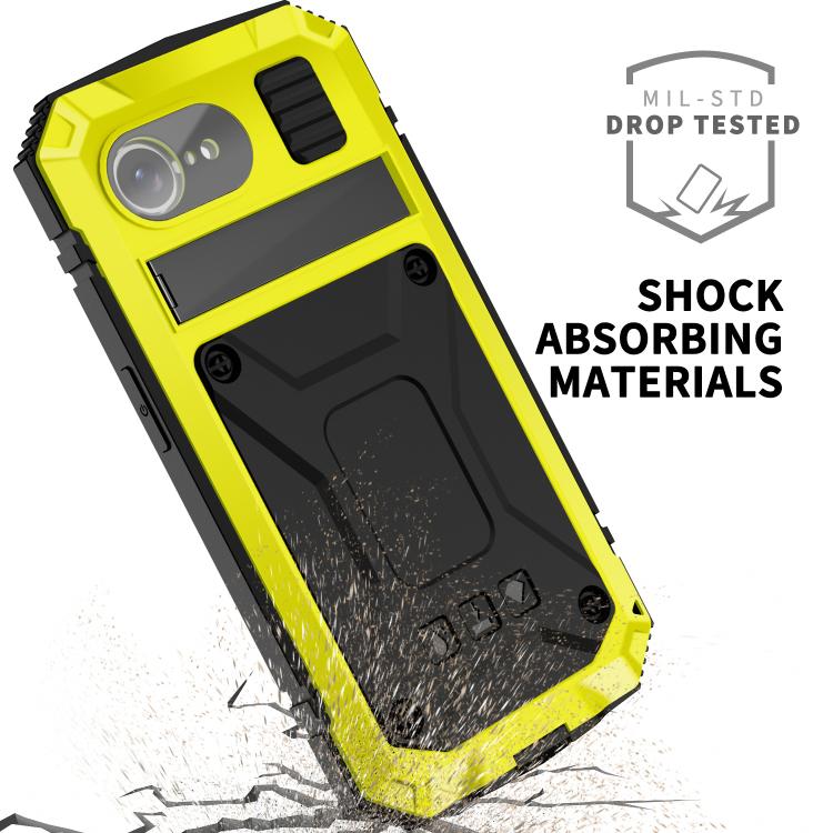 For iPhone 16e R-JUST Life Waterproof Dustproof Shockproof Phone Case(Yellow) - iPhone 16e Cases by R-JUST | Online Shopping UK | buy2fix