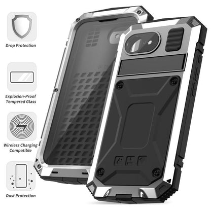 For iPhone 16e R-JUST Life Waterproof Dustproof Shockproof Phone Case(Silver) - iPhone 16e Cases by R-JUST | Online Shopping UK | buy2fix