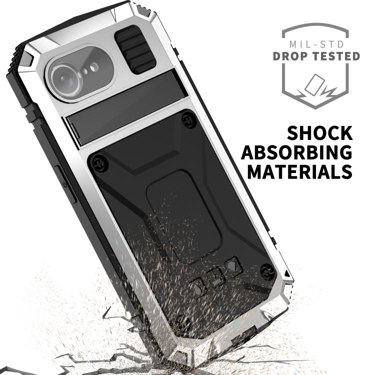 For iPhone 16e R-JUST Life Waterproof Dustproof Shockproof Phone Case(Silver) - iPhone 16e Cases by R-JUST | Online Shopping UK | buy2fix