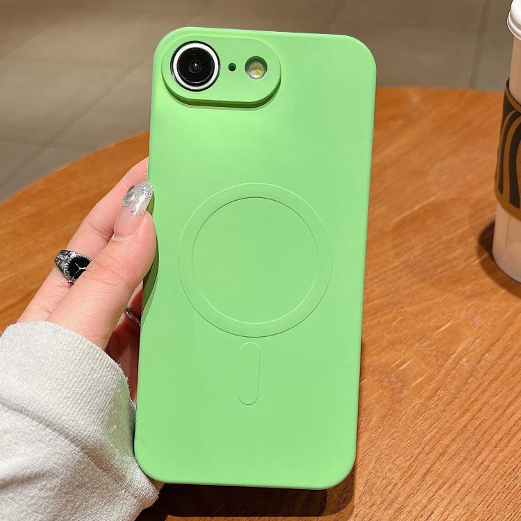 For iPhone 16e Solid Color Liquid Silicone MagSafe Magnetic Phone Case(Matcha Green) - iPhone 16e Cases by buy2fix | Online Shopping UK | buy2fix