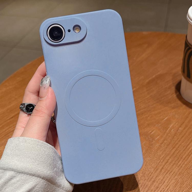 For iPhone 16e Solid Color Liquid Silicone MagSafe Magnetic Phone Case(Lilac Purple) - iPhone 16e Cases by buy2fix | Online Shopping UK | buy2fix