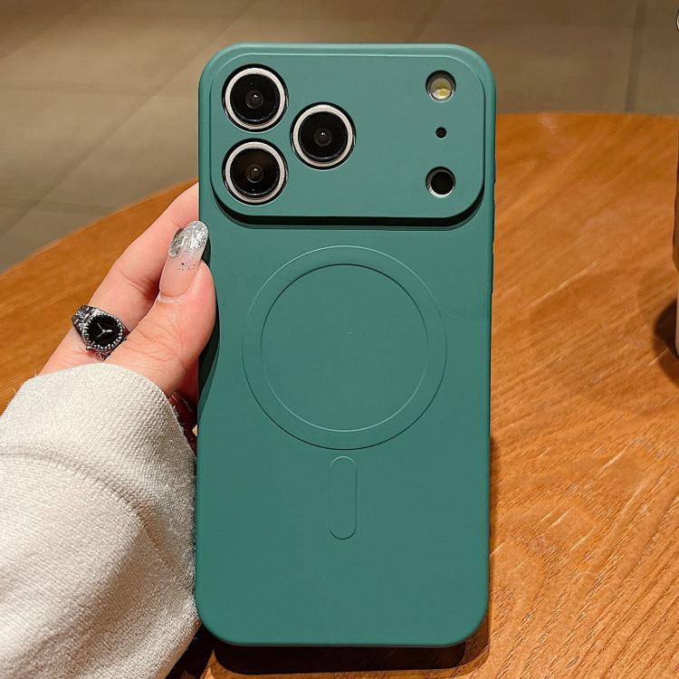 For iPhone 17 Pro Max Solid Color Liquid Silicone MagSafe Magnetic Phone Case(Dark Green) - iPhone 17 Pro Max Cases by buy2fix | Online Shopping UK | buy2fix