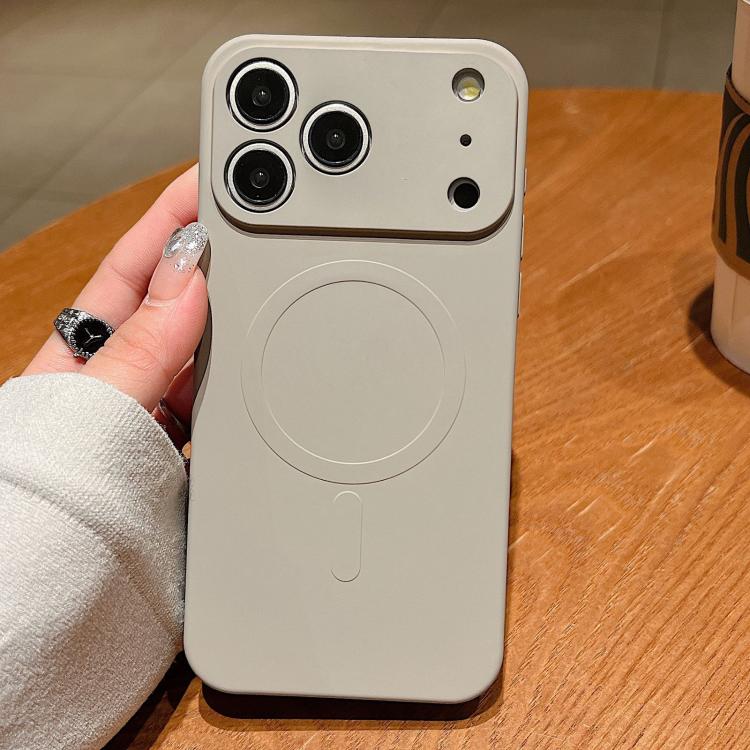 For iPhone 17 Pro Max Solid Color Liquid Silicone MagSafe Magnetic Phone Case(Grey) - iPhone 17 Pro Max Cases by buy2fix | Online Shopping UK | buy2fix