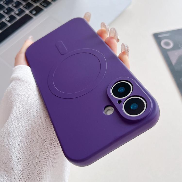 For iPhone 17 Solid Color Liquid Silicone MagSafe Magnetic Phone Case(Dark Purple) - iPhone 17 Cases by buy2fix | Online Shopping UK | buy2fix