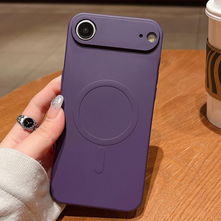 For iPhone Air Solid Color Liquid Silicone MagSafe Magnetic Phone Case(Dark Purple) - iPhone Air Cases by buy2fix | Online Shopping UK | buy2fix