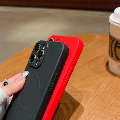 For iPhone 17 Pro Max Solid Color Liquid Silicone MagSafe Magnetic Phone Case(Orange) - iPhone 17 Pro Max Cases by buy2fix | Online Shopping UK | buy2fix