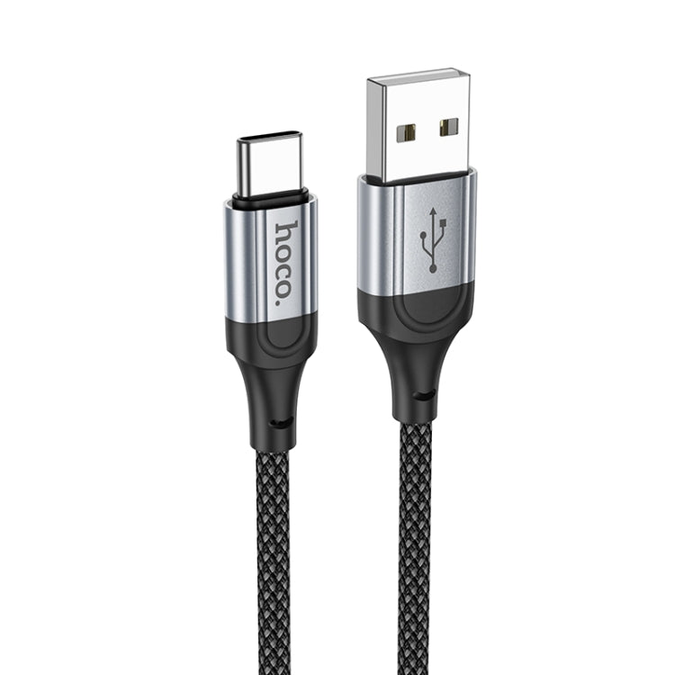 hoco X102 USB to USB-C / Type-C Fresh 3A Charging Data Cable, Length:1m(Black) - USB-C & Type-C Cable by hoco | Online Shopping UK | buy2fix