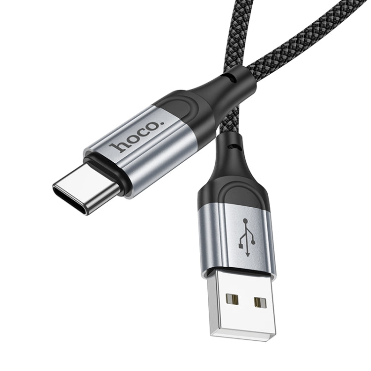 hoco X102 USB to USB-C / Type-C Fresh 3A Charging Data Cable, Length:1m(Black) - USB-C & Type-C Cable by hoco | Online Shopping UK | buy2fix