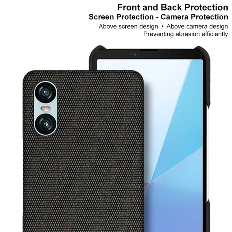 For Sony Xperia 10 VI imak Ruiyi Series Cloth Texture PU + PC Phone Case(Black) - Sony Cases by imak | Online Shopping UK | buy2fix