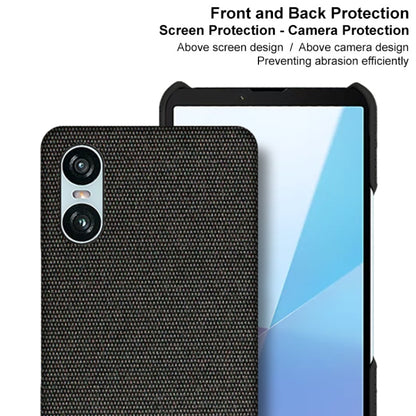 For Sony Xperia 10 VI imak Ruiyi Series Cloth Texture PU + PC Phone Case(Black) - Sony Cases by imak | Online Shopping UK | buy2fix