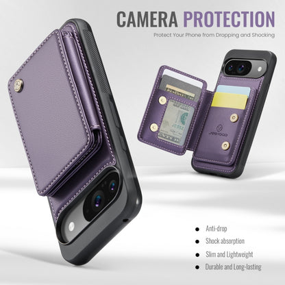 For Google Pixel 9 / 9 Pro JEEHOOD J05 Business Magnetic Style RFID Leather Phone Case(Purple) - Google Cases by JEEHOOD | Online Shopping UK | buy2fix