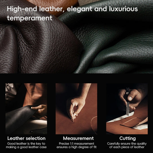 For iPhone 14 Pro First Layer Cowhide Leather Electroplated PC Phone Case(Green) - iPhone 14 Pro Cases by buy2fix | Online Shopping UK | buy2fix