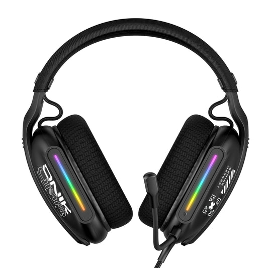 ONIKUMA X12 USB / 3.5mm Wired RGB Light Gaming Headset with Mic, Cable length: 2.2m(Black) by ONIKUMA