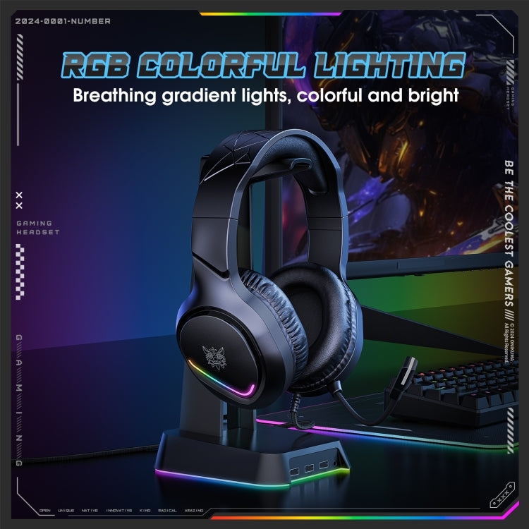 ONIKUMA X31 USB / 3.5mm Wired RGB Light Gaming Headset with Mic, Cable length: 2.2m(Black) - Multimedia Headset by ONIKUMA | Online Shopping UK | buy2fix