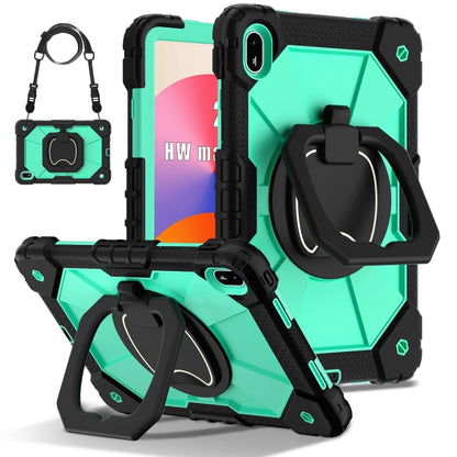 For Huawei Matepad SE 11 2024 Contrast Color Robot Silicone Hybrid PC Tablet Case(Black Mint Green) - Huawei by buy2fix | Online Shopping UK | buy2fix