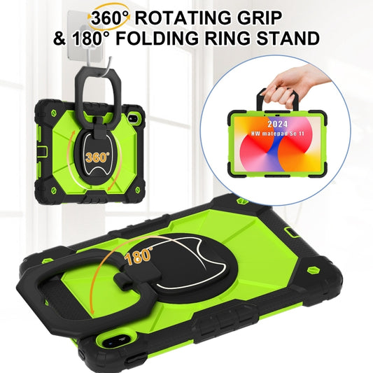 For Huawei Matepad SE 11 2024 Contrast Color Robot Silicone Hybrid PC Tablet Case(Black Yellow Green) by buy2fix