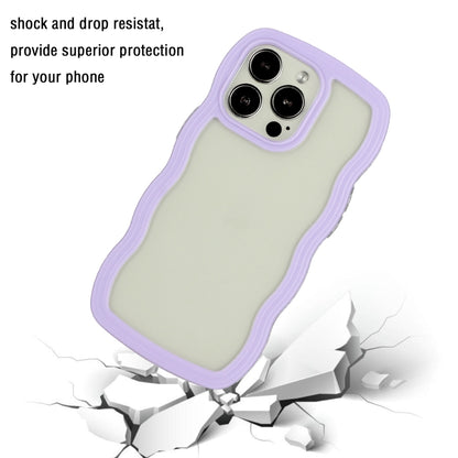 For iPhone 16 Pro Candy Color Wave TPU Clear PC Phone Case(Purple) - iPhone 16 Pro Cases by buy2fix | Online Shopping UK | buy2fix