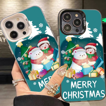 For iPhone 16 Plus Christmas Series PC Full Coverage Pattern Phone Case(CW038 White) - iPhone 16 Plus Cases by buy2fix | Online Shopping UK | buy2fix