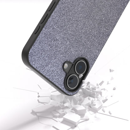 For iPhone 16 Black Frame Glitter Shockproof Phone Case(Black) - iPhone 16 Cases by buy2fix | Online Shopping UK | buy2fix