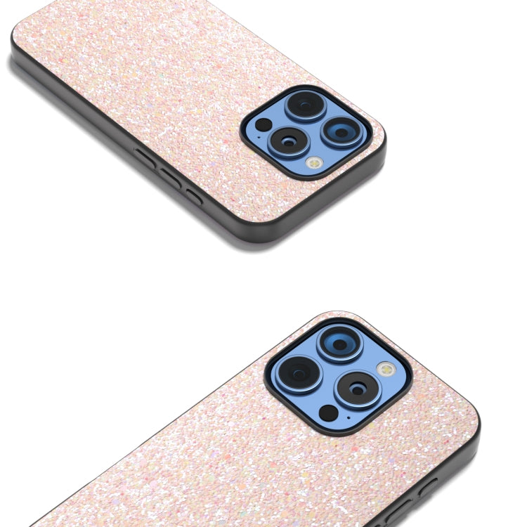 For iPhone 16 Pro Max Black Frame Colorful Glitter Phone Case(Pink) by buy2fix
