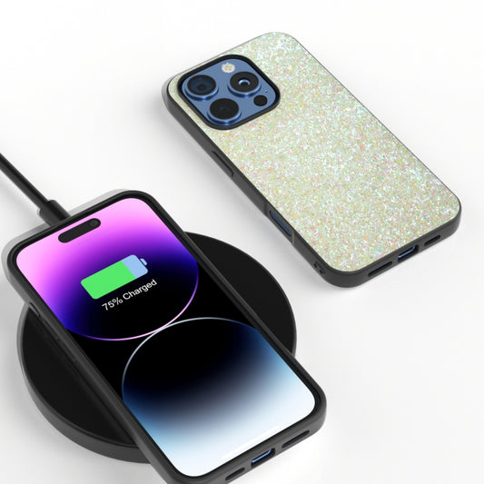 For iPhone 16 Pro Black Frame Colorful Glitter Phone Case(Gold) by buy2fix