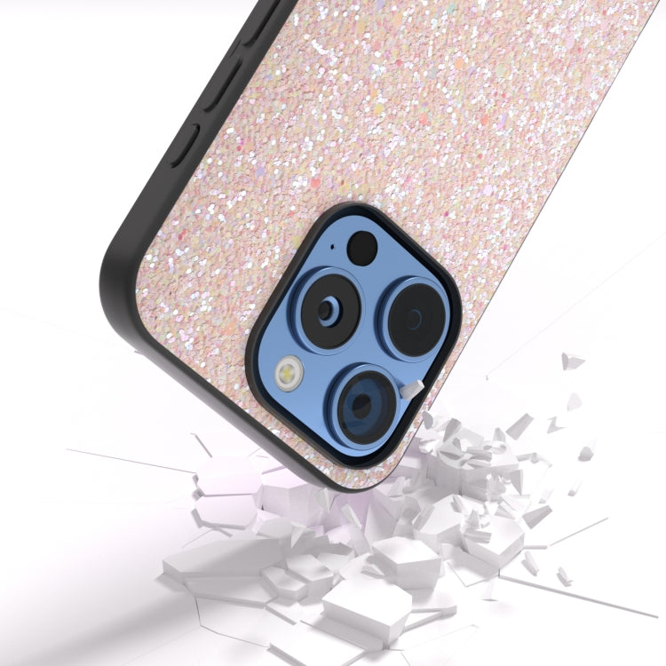 For iPhone 16 Pro Black Frame Colorful Glitter Phone Case(Pink) - iPhone 16 Pro Cases by buy2fix | Online Shopping UK | buy2fix