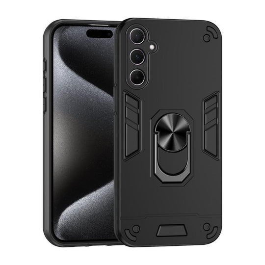 For Samsung Galaxy A26 5G Shockproof Metal Ring Holder Phone Case(Black)