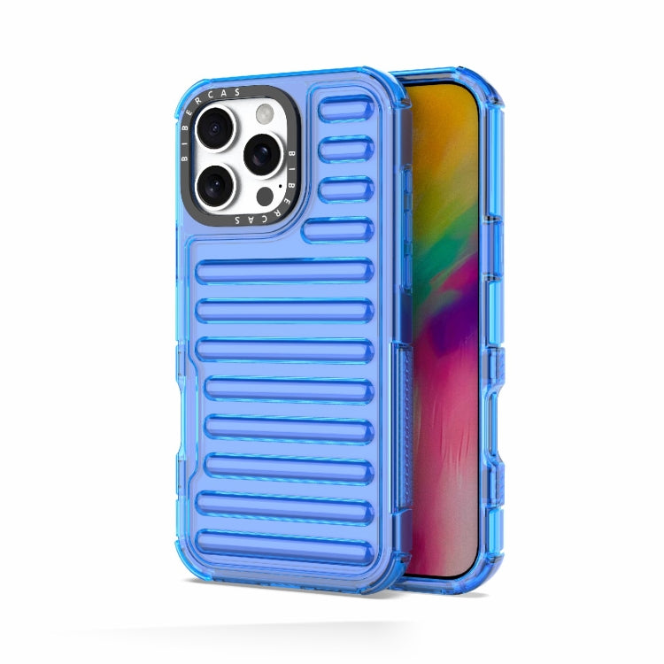 For iPhone 16 Pro Max High Transparency TPU Hybrid PC Airbag Phone Case(Transparent Blue) - iPhone 16 Pro Max Cases by buy2fix | Online Shopping UK | buy2fix