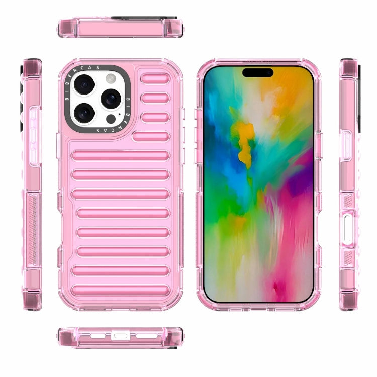 For iPhone 16 Pro Max High Transparency TPU Hybrid PC Airbag Phone Case(Pink) - iPhone 16 Pro Max Cases by buy2fix | Online Shopping UK | buy2fix