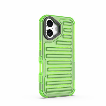 For iPhone 16 Plus High Transparency TPU Hybrid PC Airbag Phone Case(Transparent Green) by buy2fix