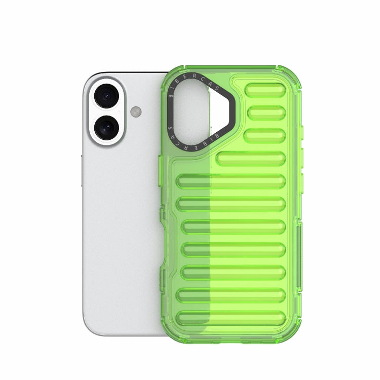 For iPhone 16 Plus High Transparency TPU Hybrid PC Airbag Phone Case(Transparent Green) by buy2fix