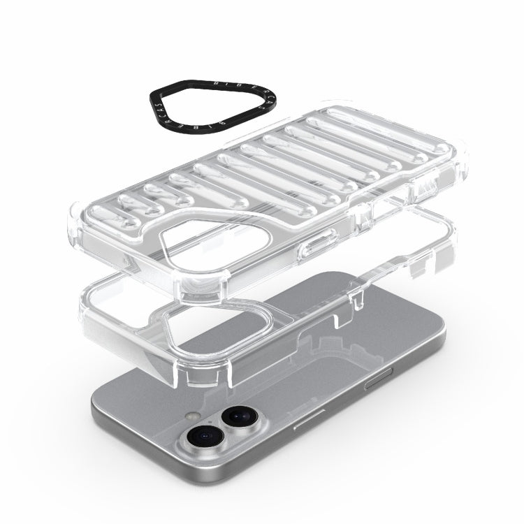 For iPhone 16 Plus High Transparency TPU Hybrid PC Airbag Phone Case(Transparent Green) by buy2fix