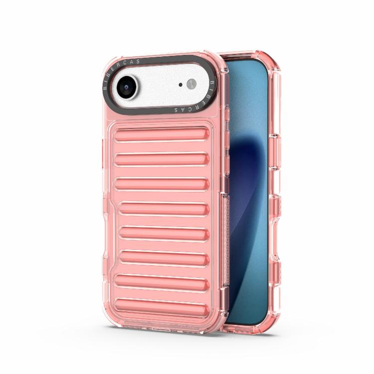 For iPhone Air High Transparency TPU Hybrid PC Airbag Phone Case(Peach Red) - iPhone Air Cases by buy2fix | Online Shopping UK | buy2fix