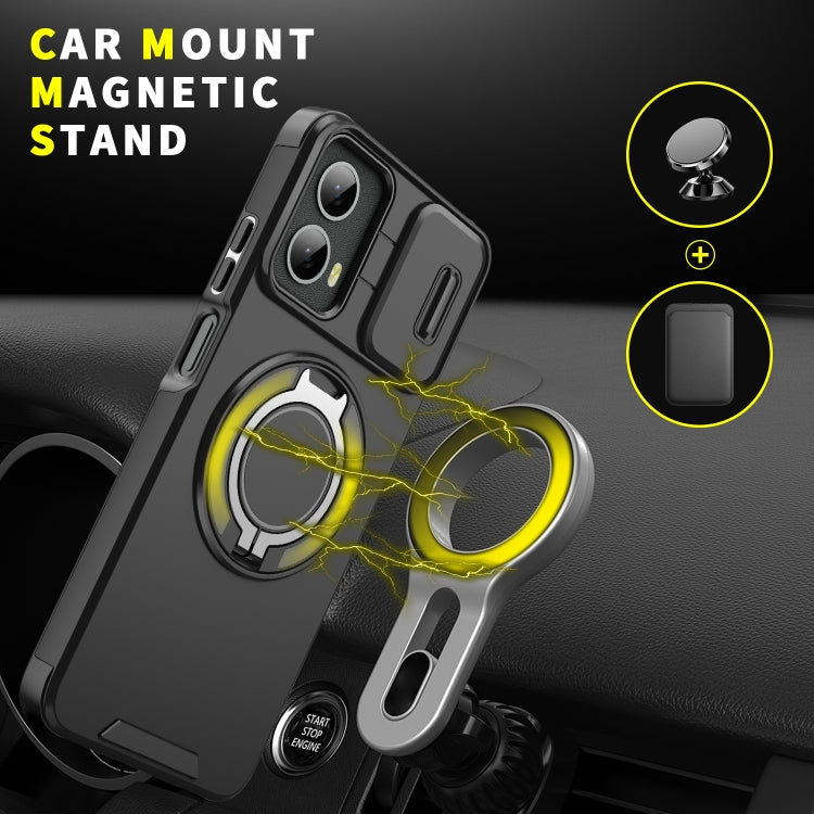 For Motorola Moto G 5G 2024 Sliding Camshield Ring Holder Phone Case(Black) by buy2fix